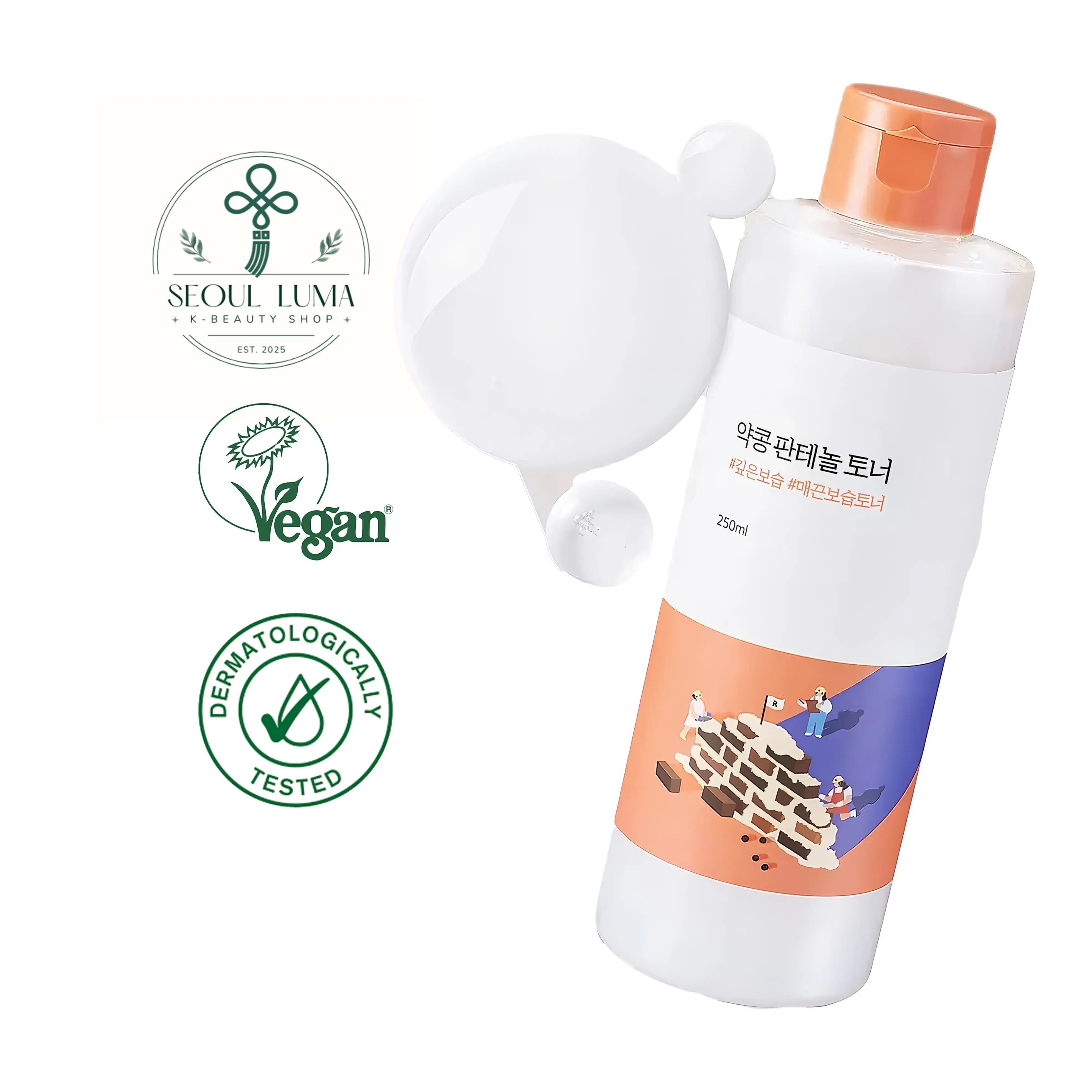 ROUND LAB Black Soybean Panthenol Toner with ceramides and adenosine for anti-aging and deep nourishment