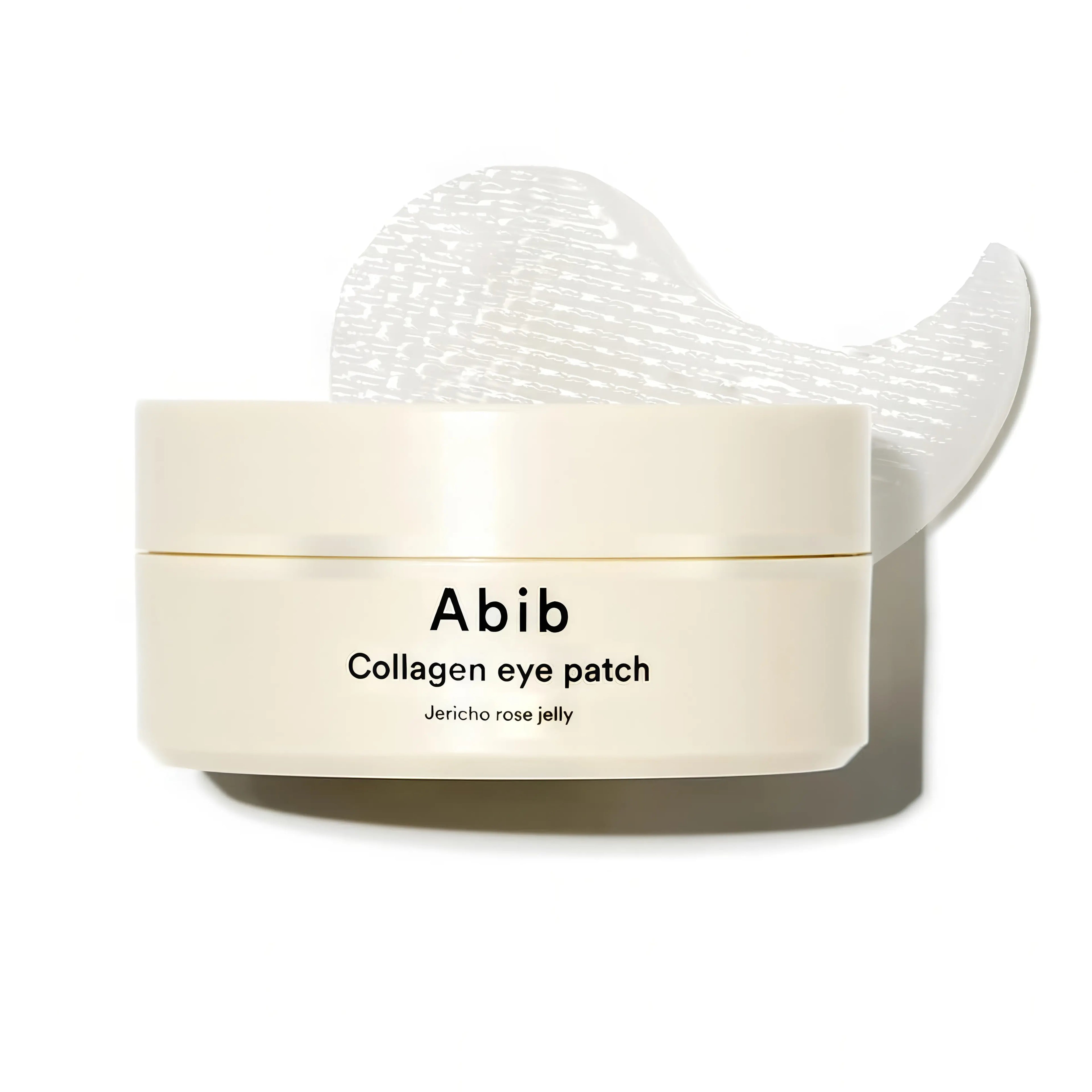 Abib Collagen Eye Patch Jericho Rose Jelly 60ea hydrogel patches with vegan collagen and jericho rose for instant depuffing, brightening dark circles, and firming under-eye wrinkles - Cooling jelly eye mask for hydrating and revitalizing tired eyes
