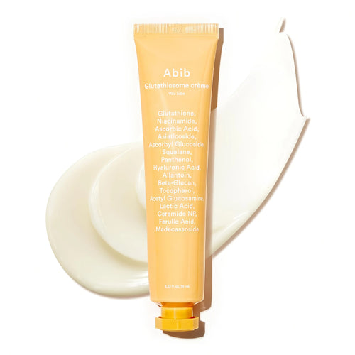 Abib Glutathiosome Dark Spot Cream Vita Tube 75ml with niacinamide and glutathione for intensive brightening care, fading dark spots and hyperpigmentation, improving skin tone clarity, and deeply nourishing dull skin - Korean radiance cream
