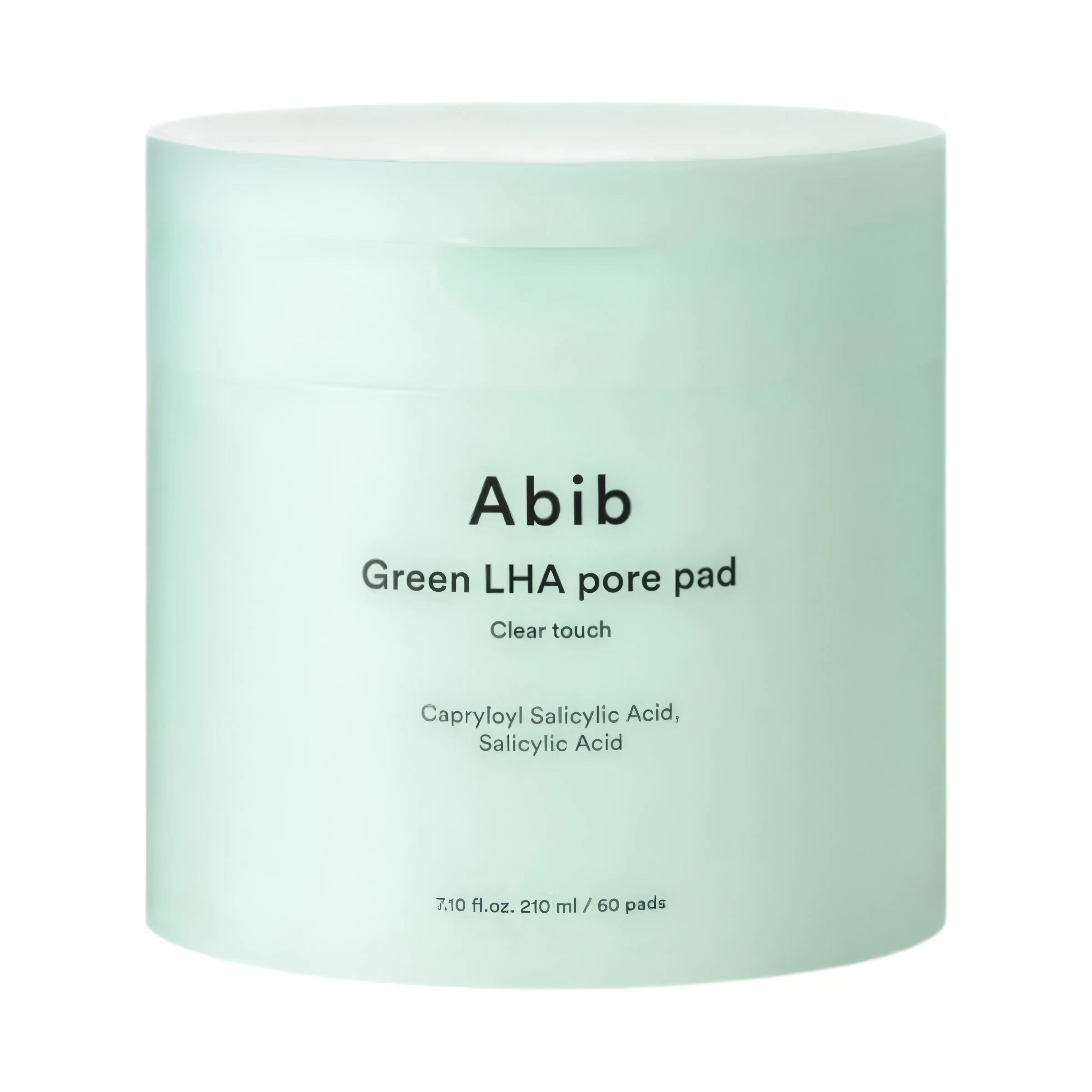 Abib Green LHA Pore Pad Clear Touch 60ea with LHA and BHA for gentle daily exfoliation, clearing clogged pores, removing blackheads and excess sebum, and smoothing skin texture - Korean toner pads for pore care and oily acne-prone skin
