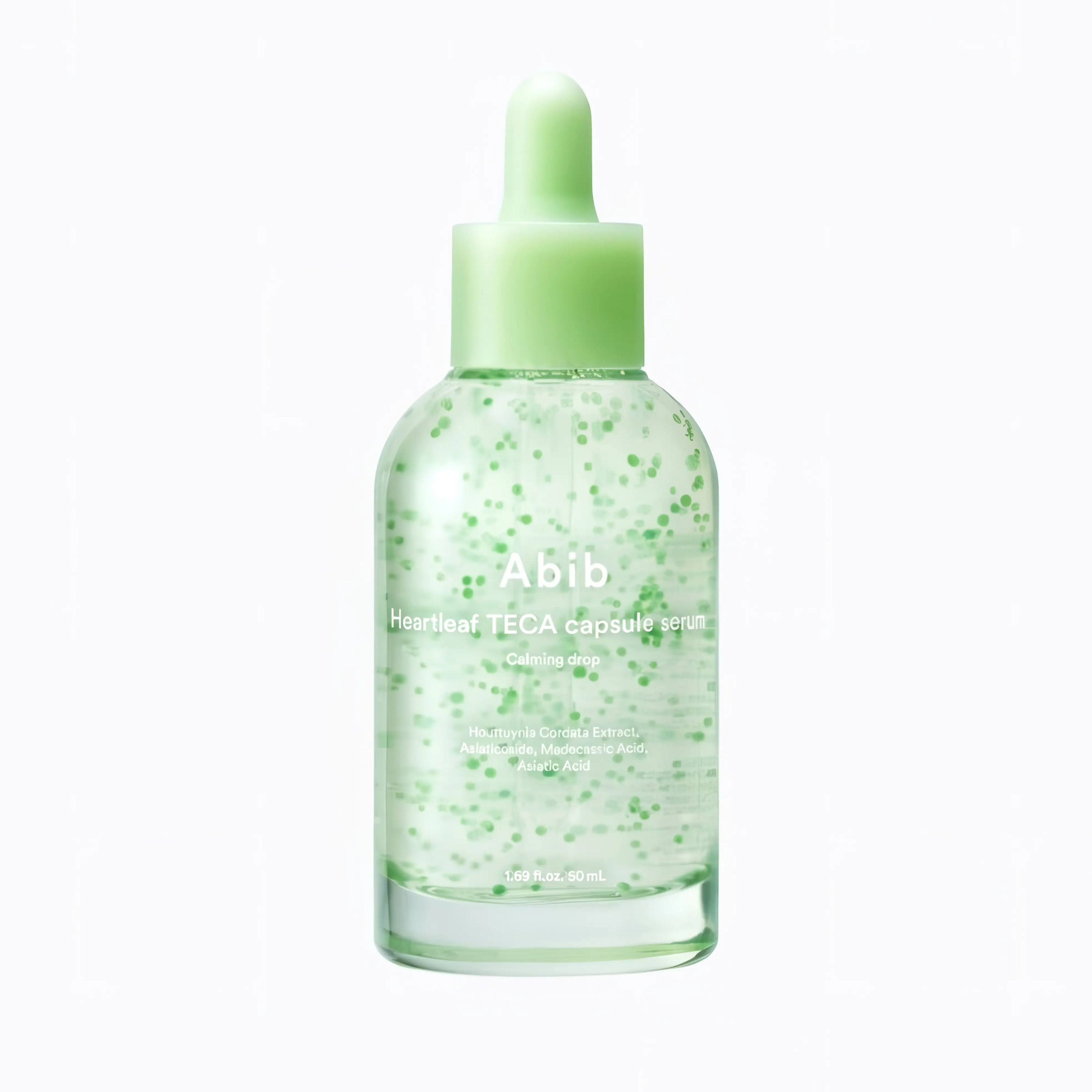 Abib Heartleaf Teca Capsule Serum Calming Drop 50ml with centella asiatica (Cica) and heartleaf extract for intensive soothing, rapid redness relief, and calming acne-prone sensitive skin - non-sticky hydrating serum for troubled skin barrier repair
