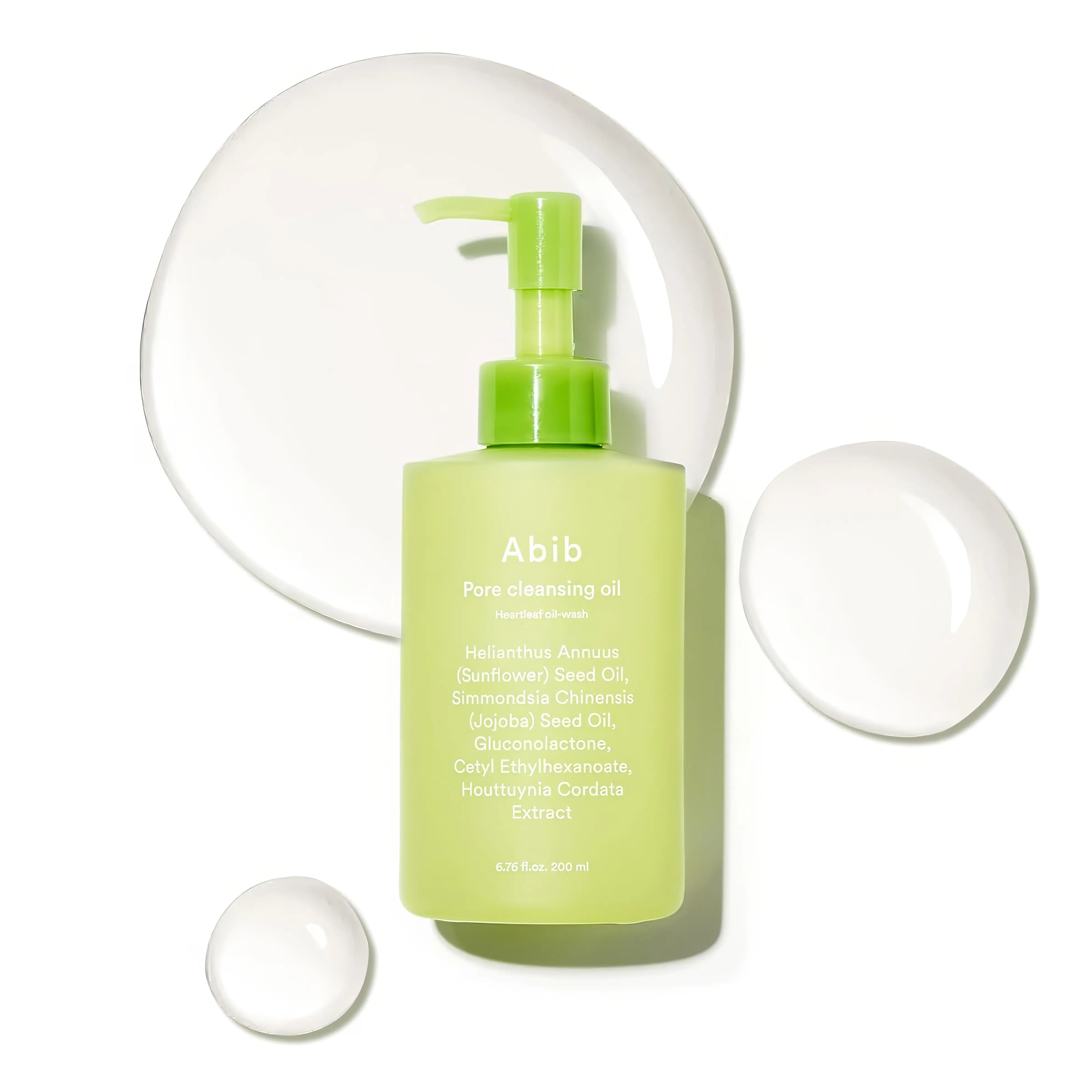 Abib Pore Cleansing Oil Heartleaf Oil Wash 200ml gentle lightweight oil cleanser with heartleaf extract and PHA for dissolving makeup, removing blackheads and sebum, and deep pore cleansing without irritation - Korean cleansing oil for fresh clear skin
