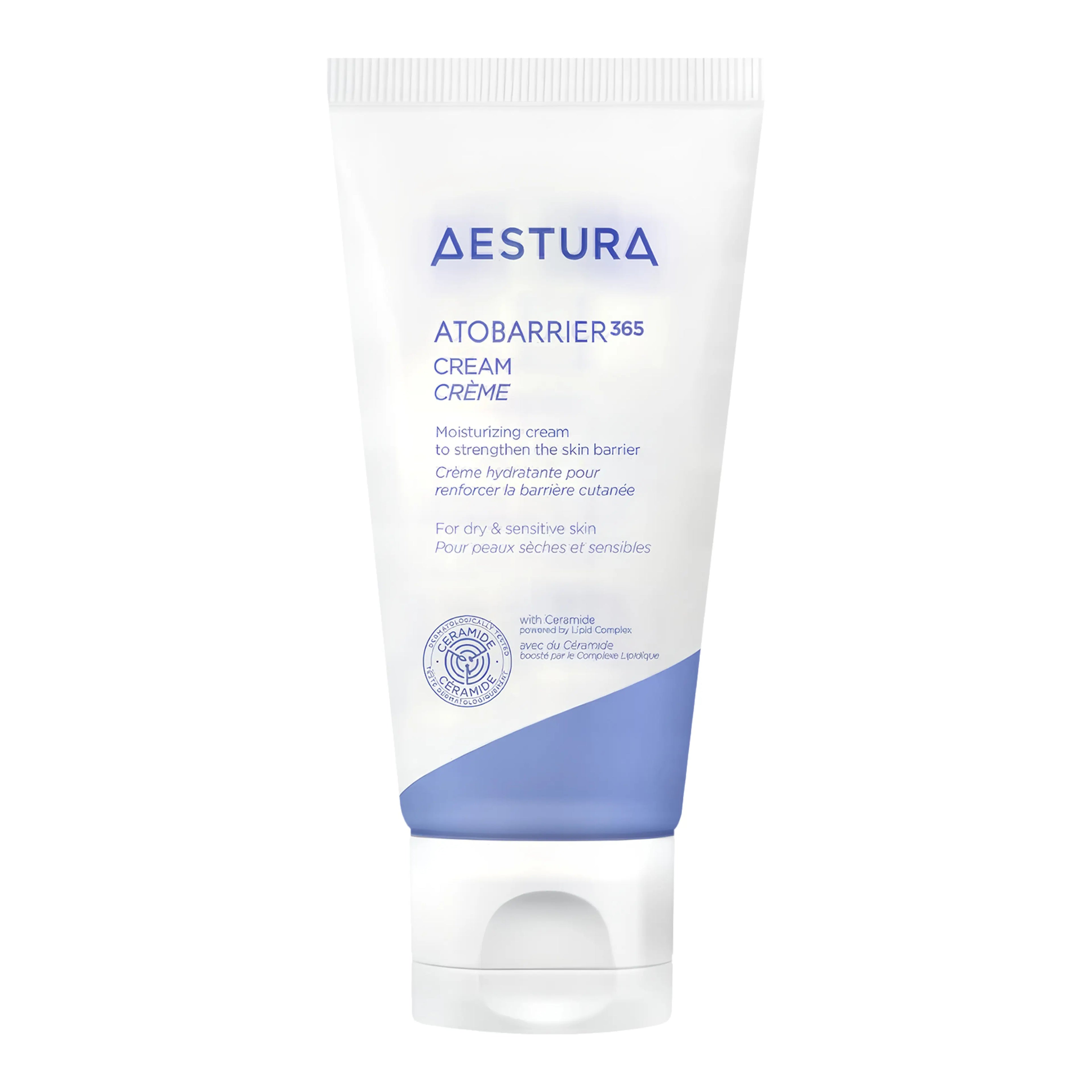 Aestura Atobarrier 365 Cream 80ml with patented DermaON® lipid capsules (Ceramide, Cholesterol, Fatty Acids) for 120-hour moisture retention and intensive barrier repair - Deeply hydrating cream for dry and sensitive skin that melts into skin for a strong protective shield
