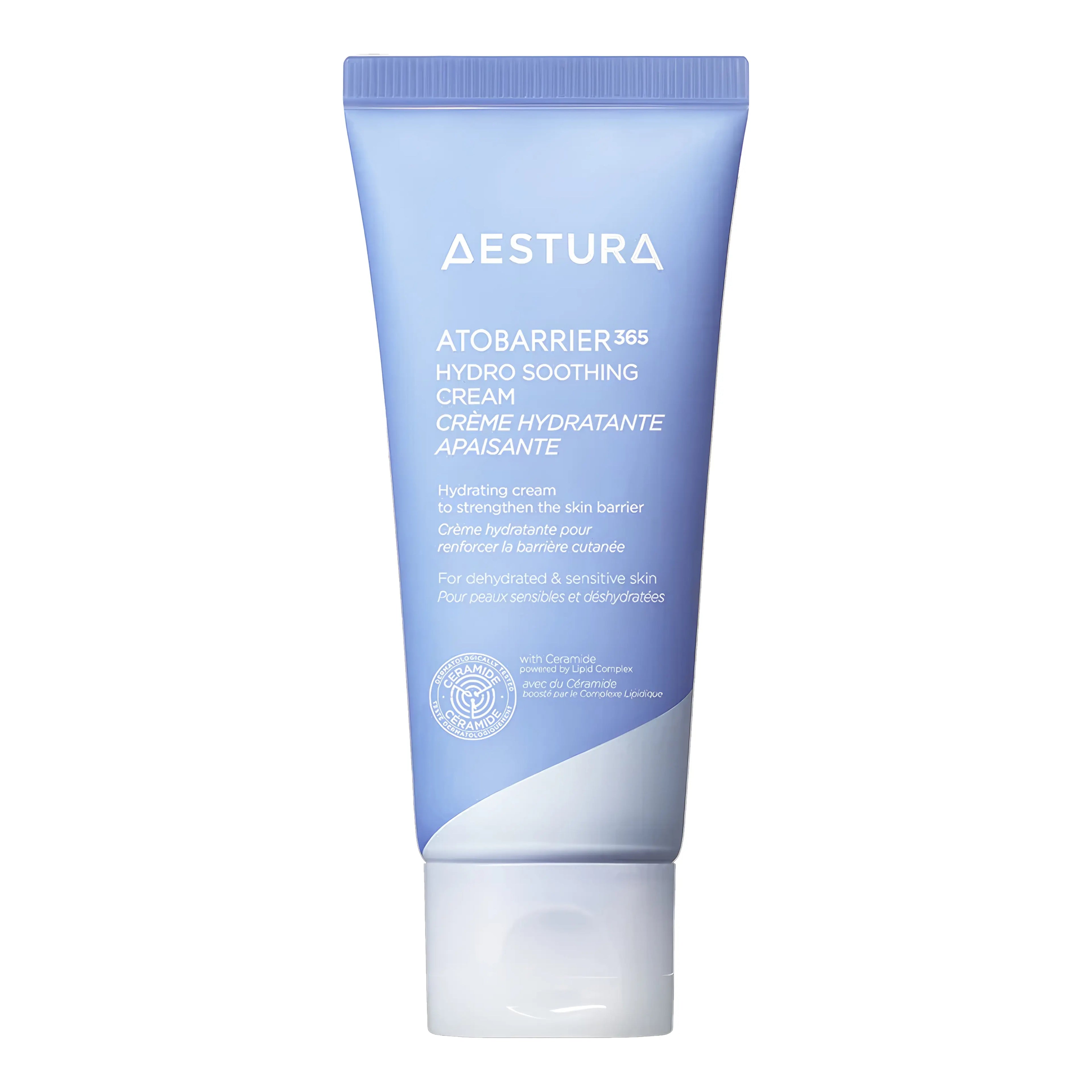 Aestura Atobarrier 365 Hydro Soothing Cream 60ml with Trehalose and 11 moisture nutrients (BMF™) for instantly cooling heated skin, replenishing deep hydration without greasiness, and calming redness - Lightweight soothing gel cream for sensitive, oily, and dehydrated skin
