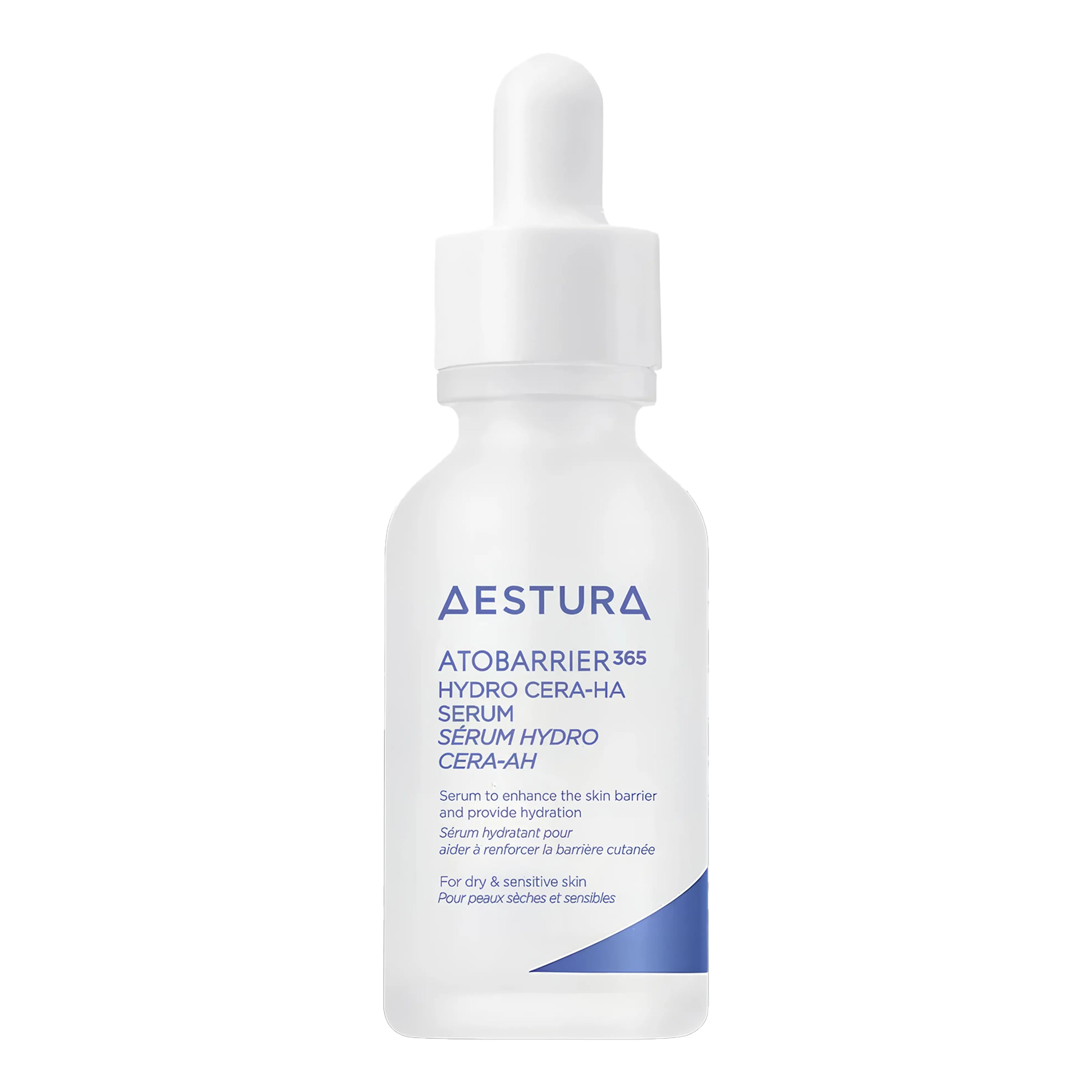 Aestura Atobarrier365 Hydro Cera-HA Serum 30ml with patented Cera-Hyaluronic Acid™ and niacinamide for delivering 2x moisture retention, strengthening weakened skin barrier, and restoring healthy glow - Deeply hydrating Korean serum for dry sensitive skin
