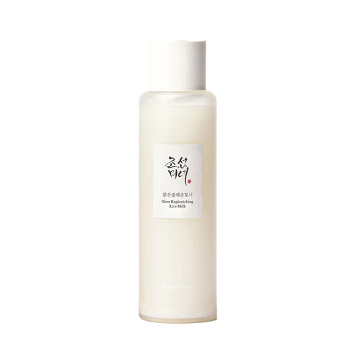 Beauty of Joseon Glow Replenishing Rice Milk 150ml bottle showing the comforting milky toner texture for deep moisture and Korean glass skin hydration.