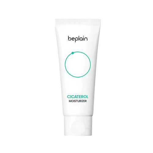 BEPLAIN Cicaful Moisturizer 60ml pump bottle showing the weightless fluid emulsion texture for Korean oil-water balancing care.