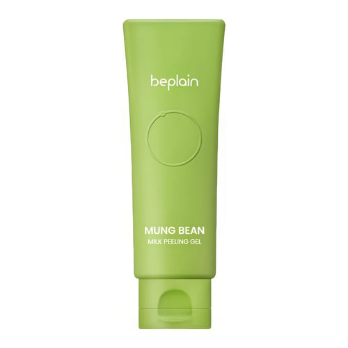 BEPLAIN Mung Bean Milk Peeling Gel 120ml tube showing the gentle milky gommage texture for Korean low-irritation skin exfoliating.