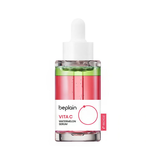 BEPLAIN Vita C Watermelon Serum 30ml dropper bottle for dark spot brightening and Korean vitamin skincare.