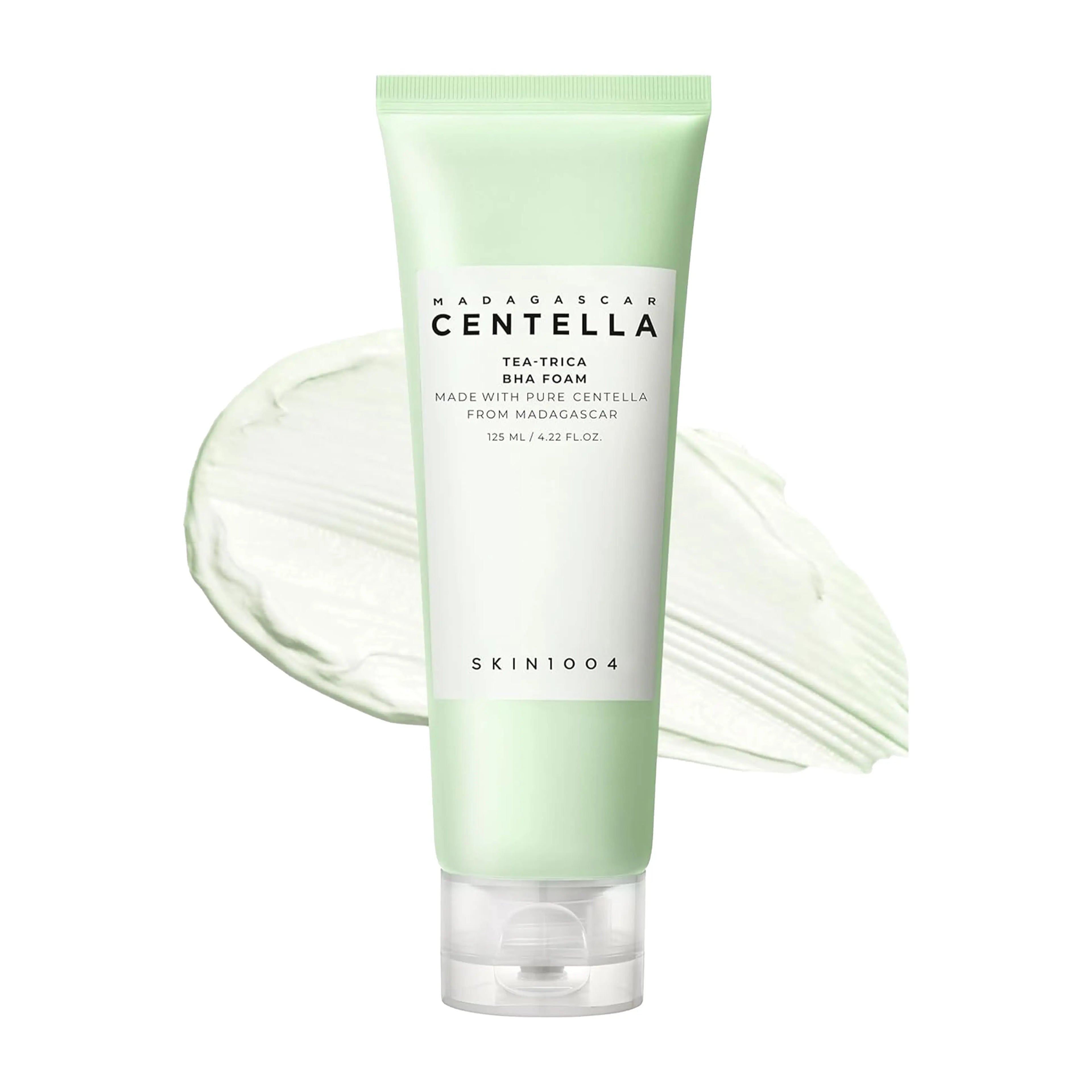 SKIN1004 Madagascar Centella Tea-Trica BHA Foam 125ml. K-beauty acne-clearing foam with Salicylic Acid and Tea Tree for troubled skin