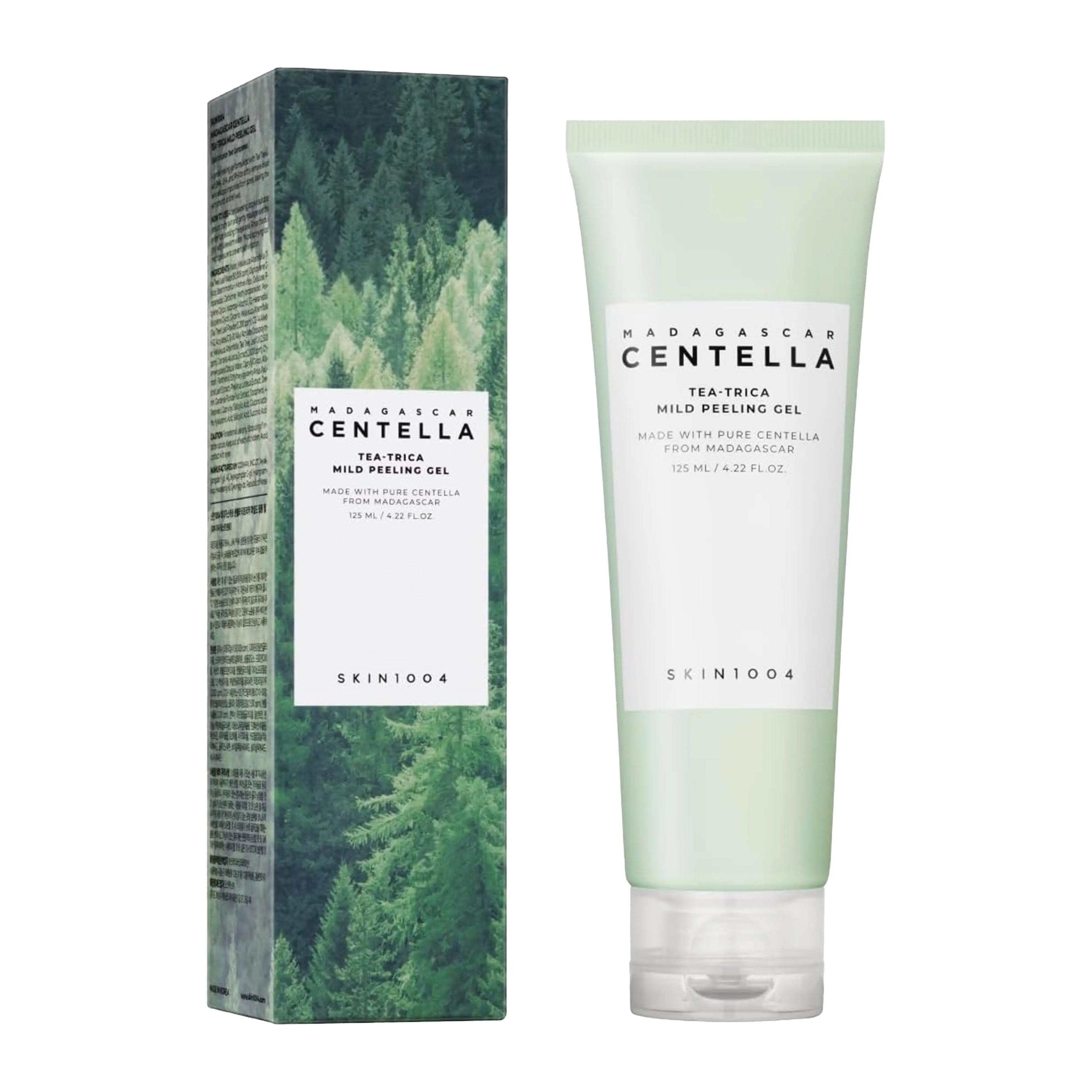 SKIN1004 Madagascar Centella Tea-Trica Mild Peeling Gel 125ml. K-beauty low-irritation exfoliant with LHA and Tea Tree for acne-prone skin