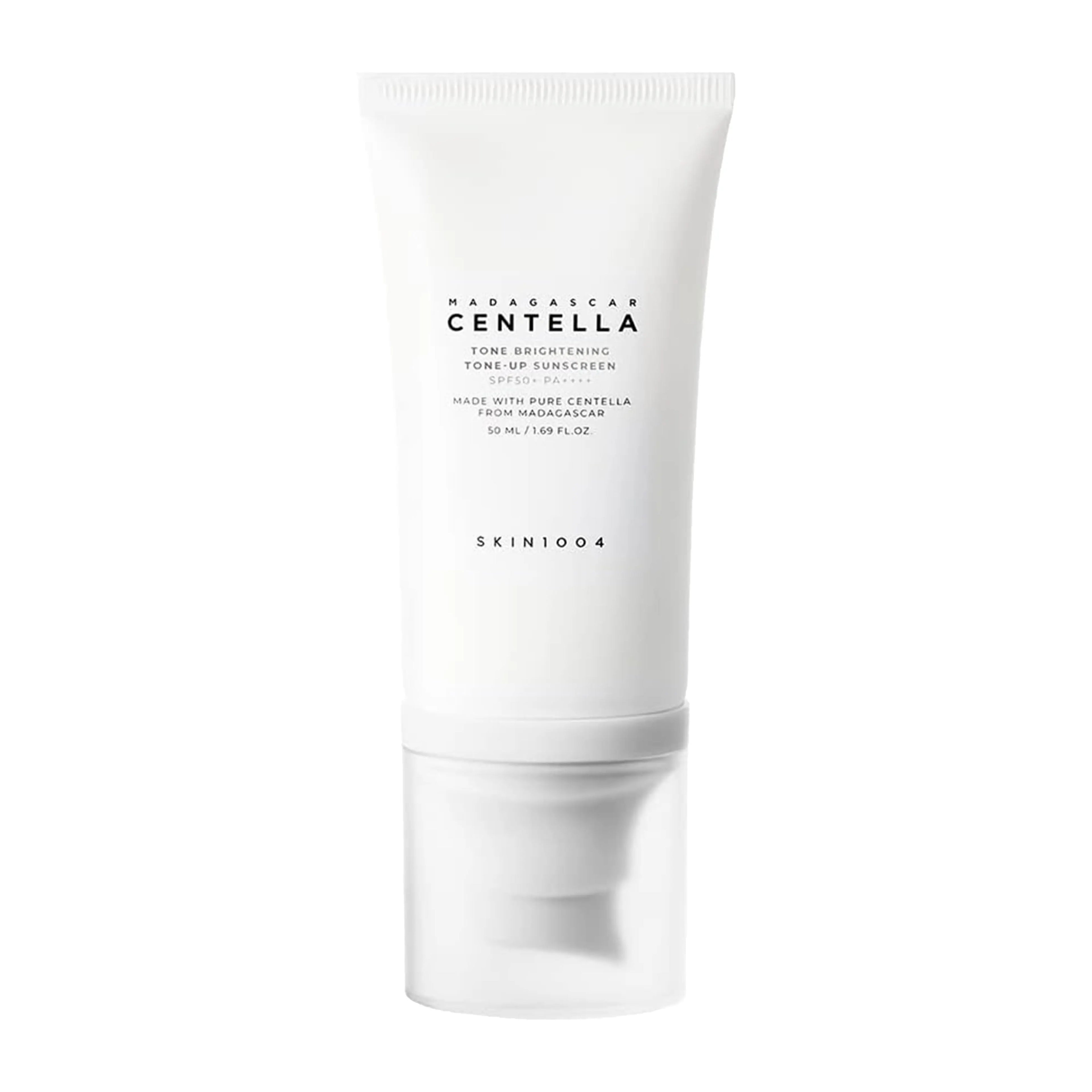 SKIN1004 Madagascar Centella Tone Brightening Tone-Up Sunscreen 50ml. K-beauty peach tone-up sunscreen with SPF 50+ and MadeWhite