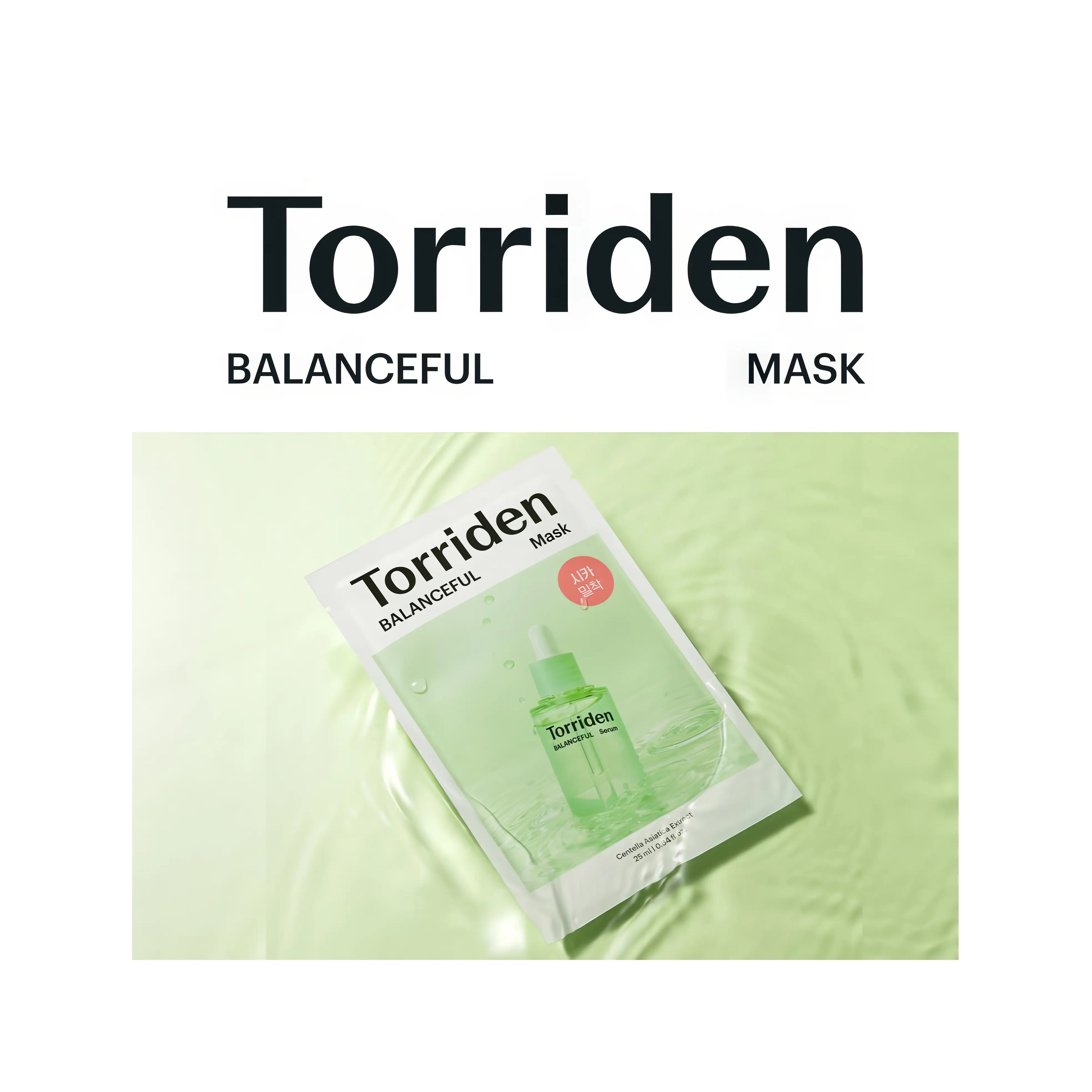 Torriden BALANCEFUL Cica Sheet Mask (10 sheets), vegan soothing masks for sensitive, acne-prone skin with 5D Cica complex, T-TECA drop system, hydrolyzed hyaluronic acid, panthenol, Tencel+bamboo fabric to calm redness, hydrate deeply, strengthen barrier.
