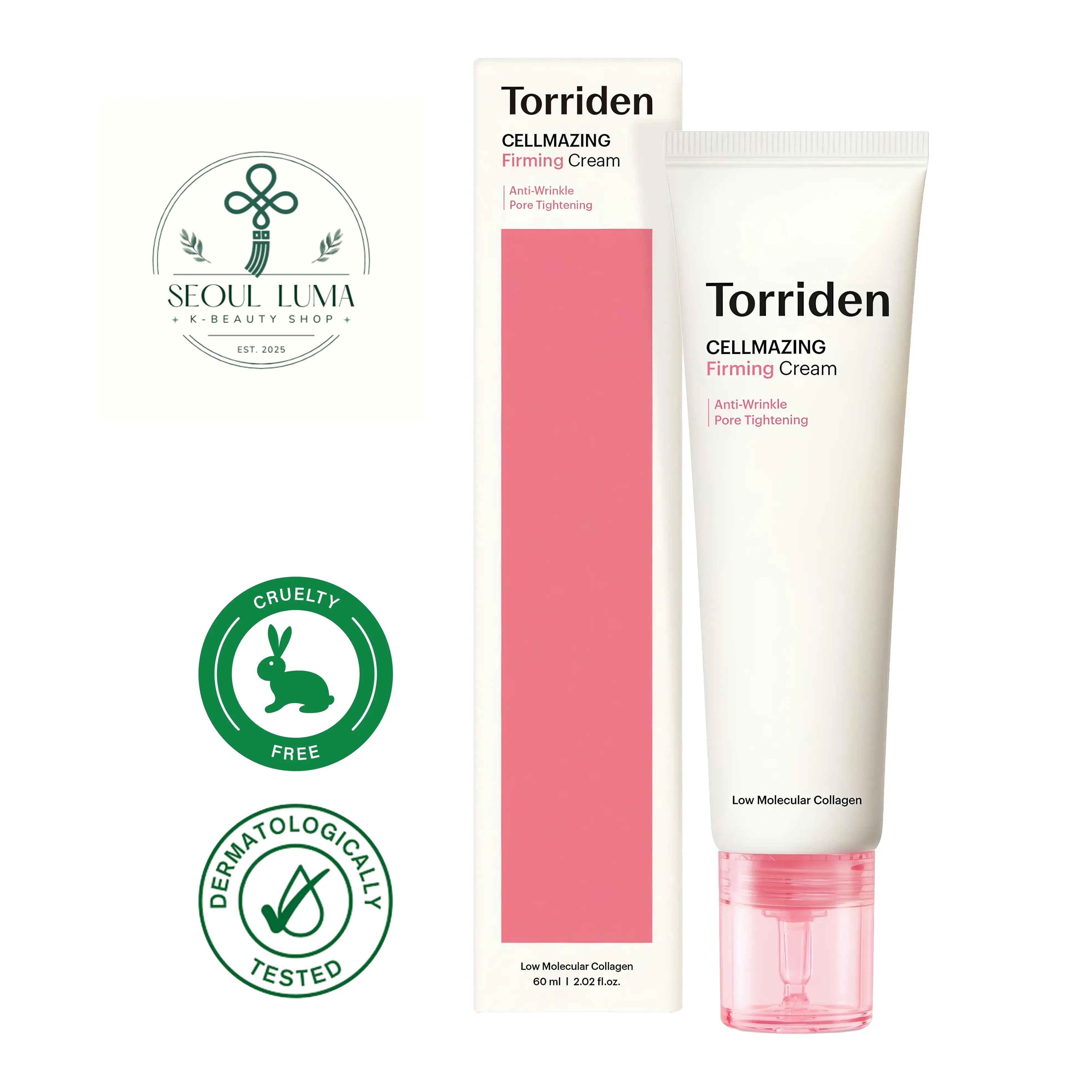 TORRIDEN CELLMAZING Collagen Firming Cream with 30,520ppm 5D collagen complex, hexapeptide-2, and 10D hyaluronic acid for intensive anti-aging care