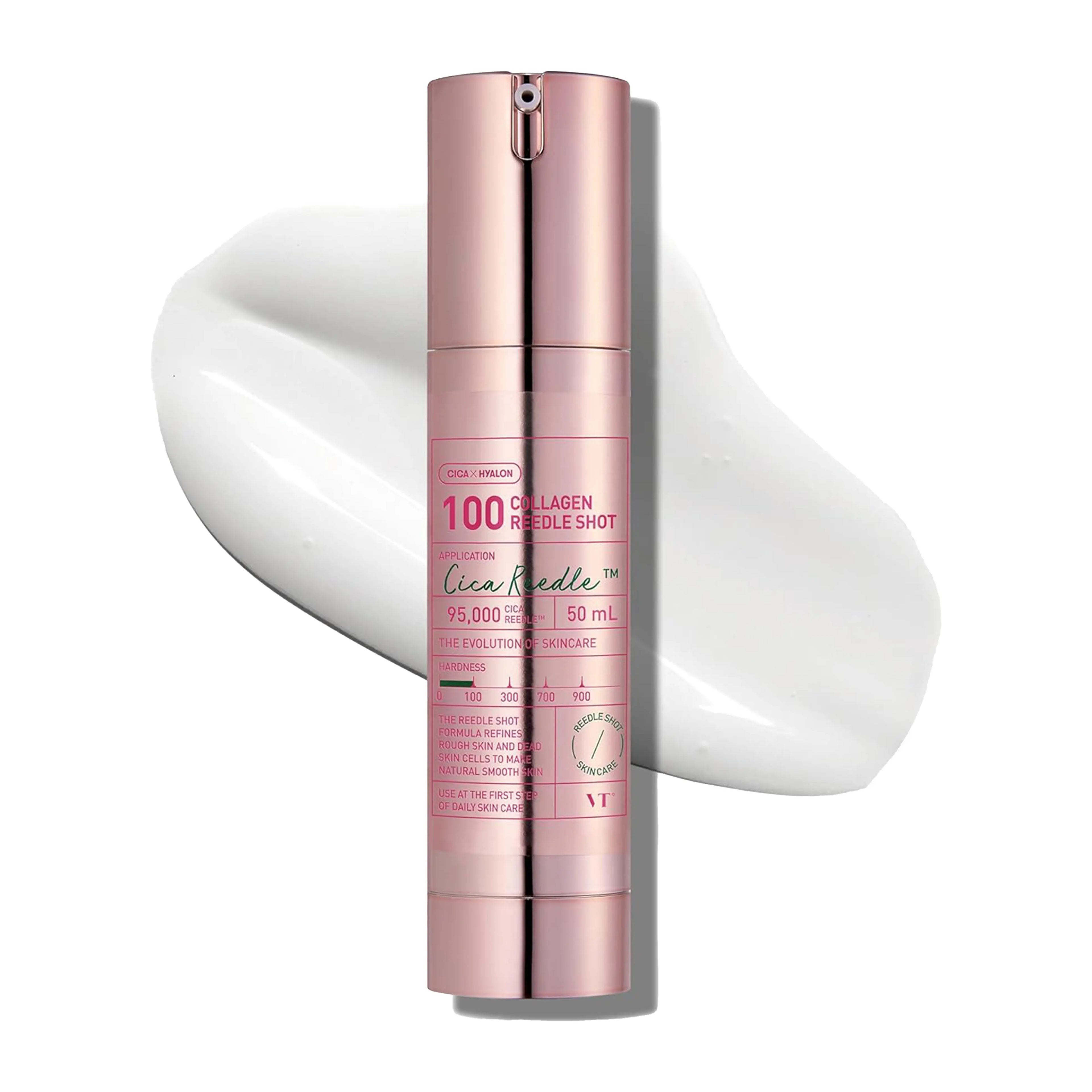 VT Collagen Reedle Shot in 100, 300, and 700 strengths for rough texture, pore care, firmness, and elasticity support