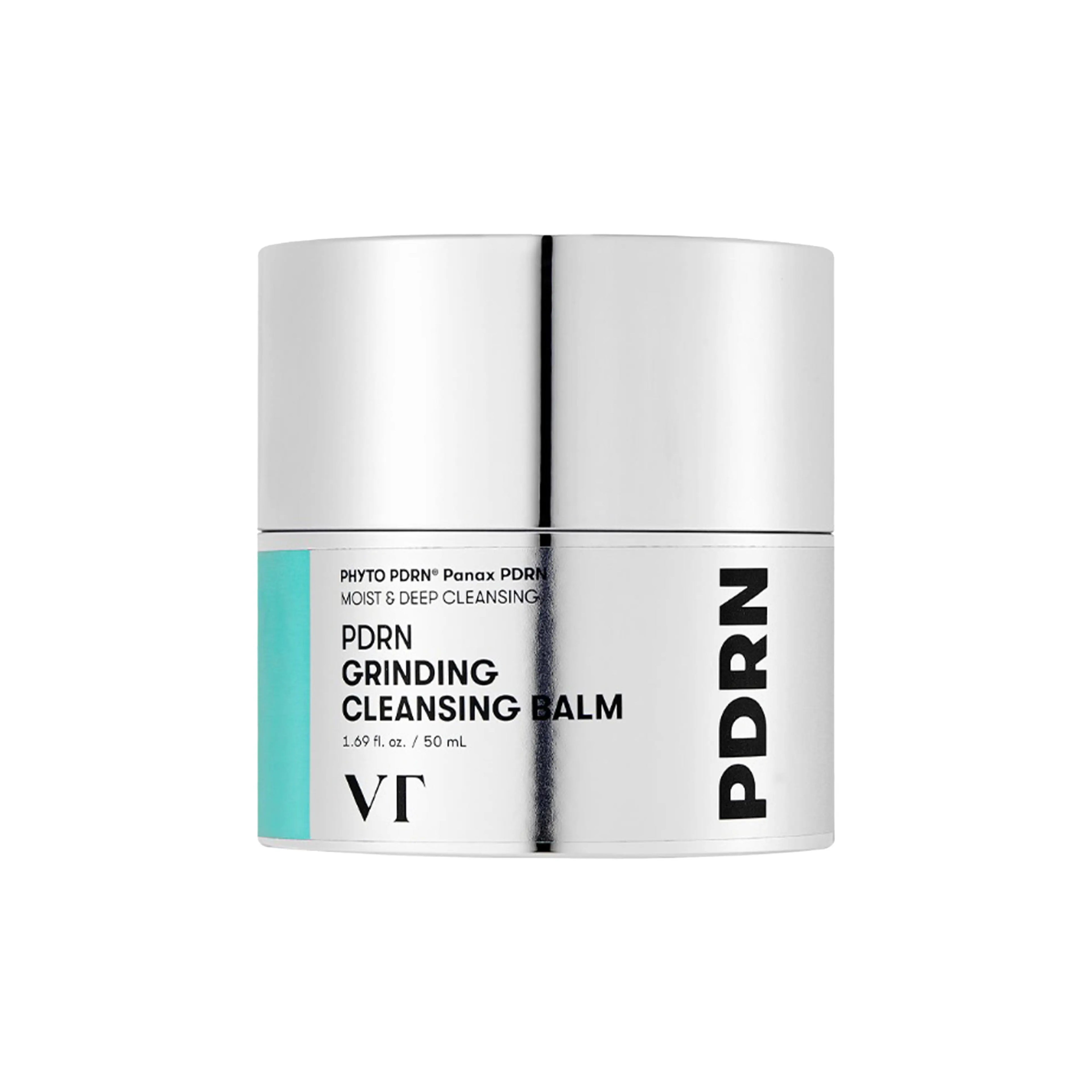 VT PDRN Grinding Cleansing Balm 50ml. K-beauty plant-derived PDRN makeup remover with hygienic grinding mechanism for skin elasticity