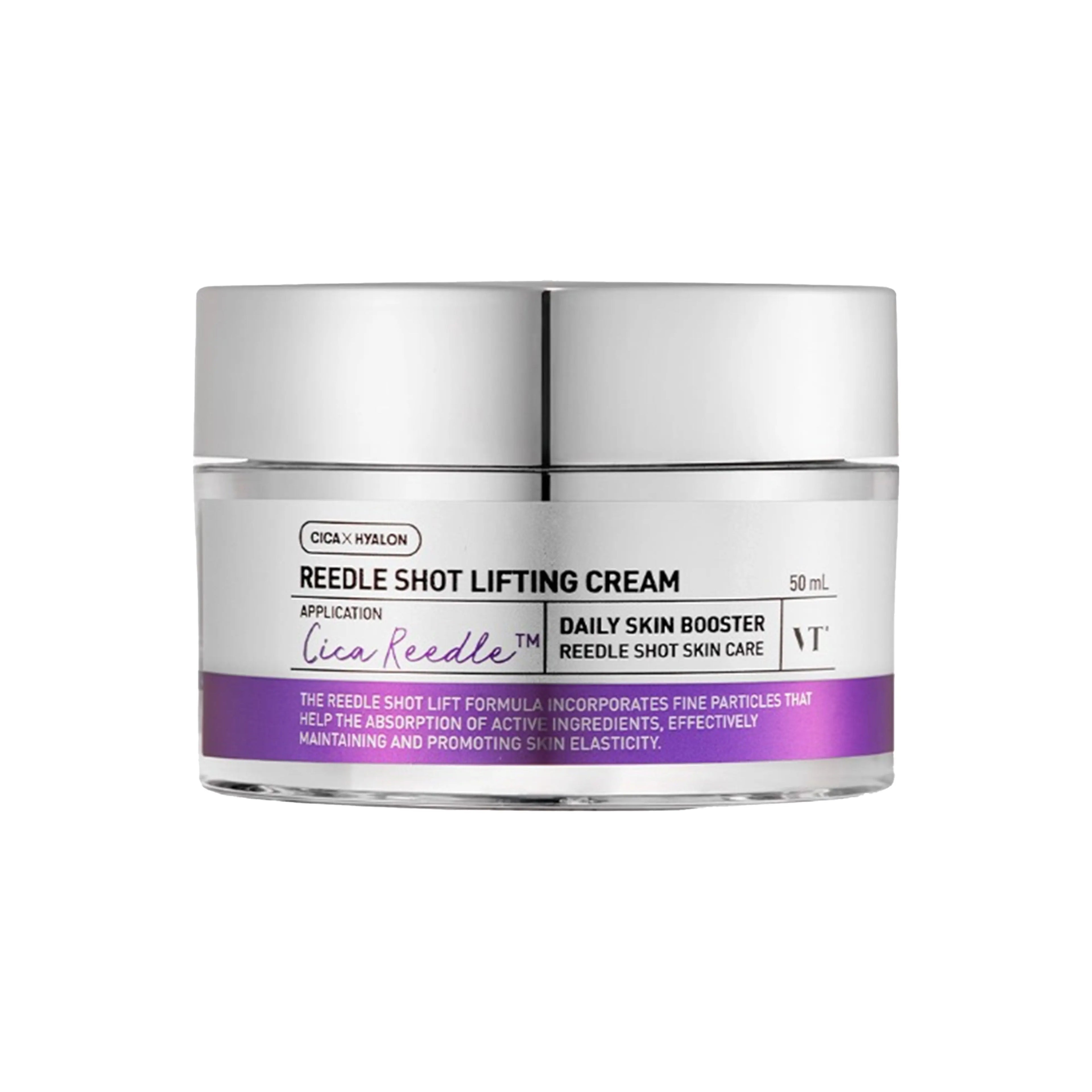 VT Reedle Shot Lifting Cream 50ml. K-beauty intensive lifting moisturizer with Reedle Shot™ and CICA-DNA for sagging skin and elasticity