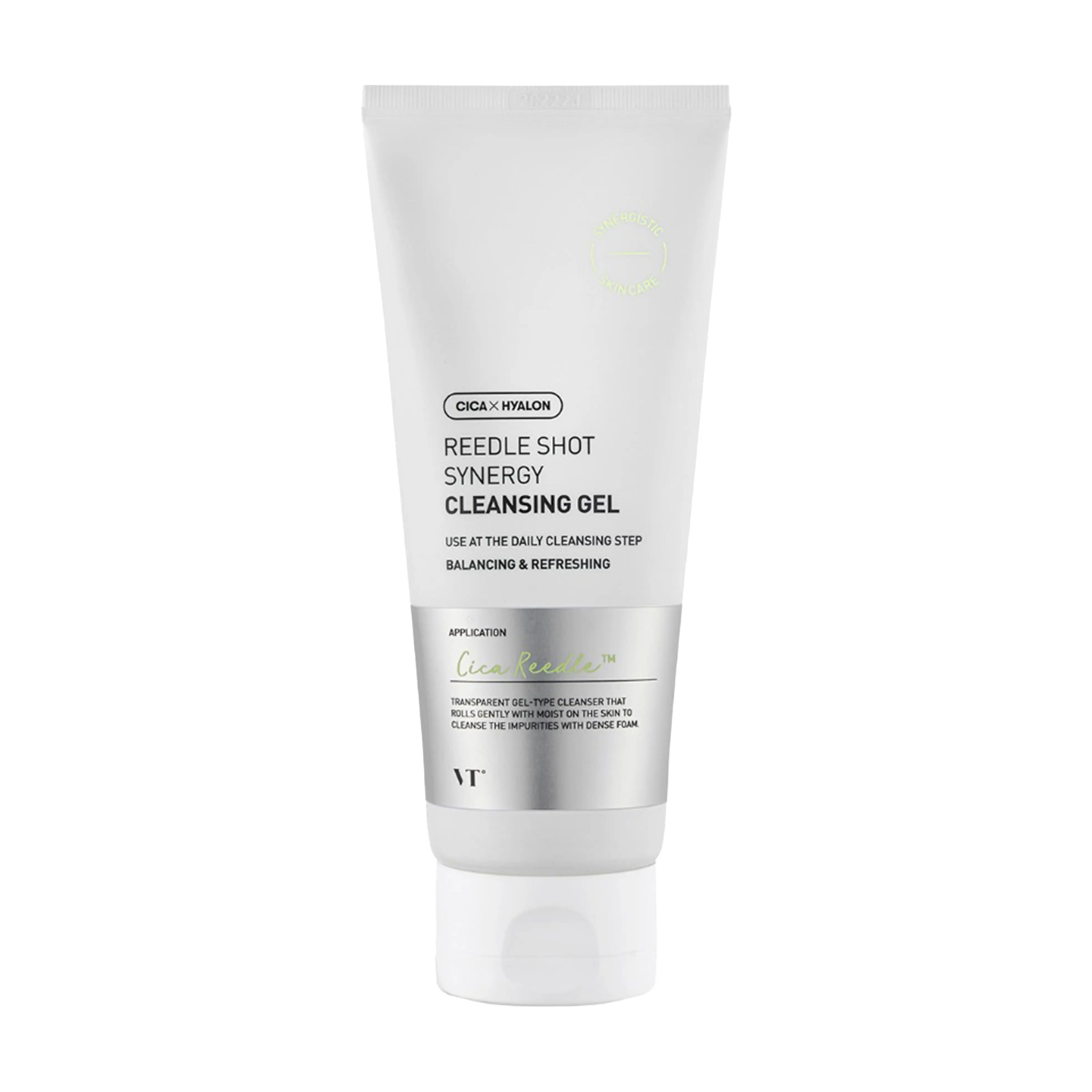 VT Reedle Shot Synergy Cleansing Gel 150ml. K-beauty texture refining face wash with Reedle Shot™ and Cica for enhanced skincare absorption