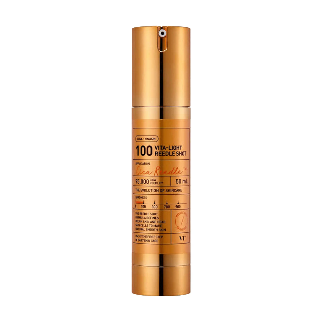VT Vita-Light Reedle Shot 100 and 300 in 50ml for dull skin, uneven tone, rough texture, and brightening glow
