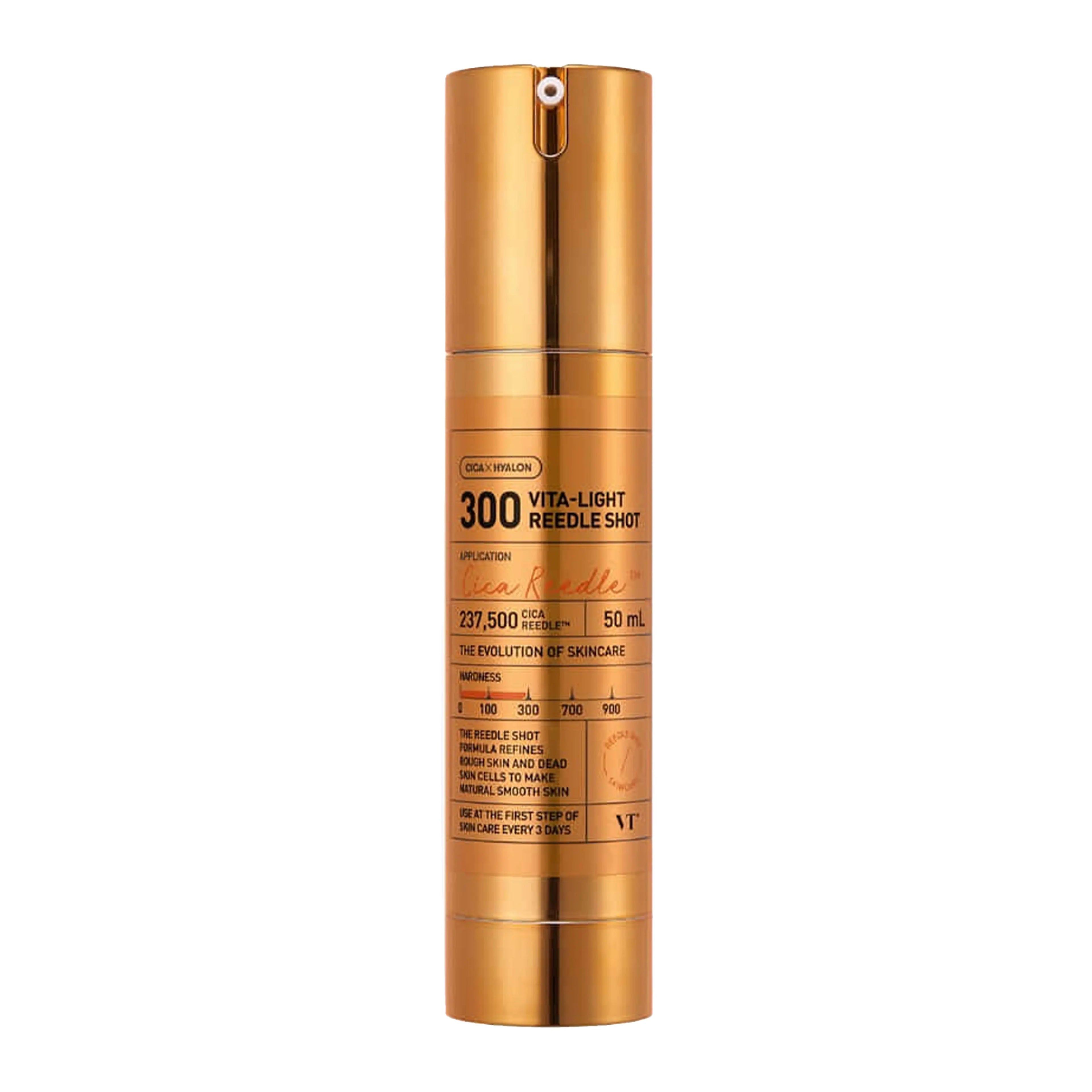 VT Vita-Light Reedle Shot 100 and 300 in 50ml for dull skin, uneven tone, rough texture, and brightening glow